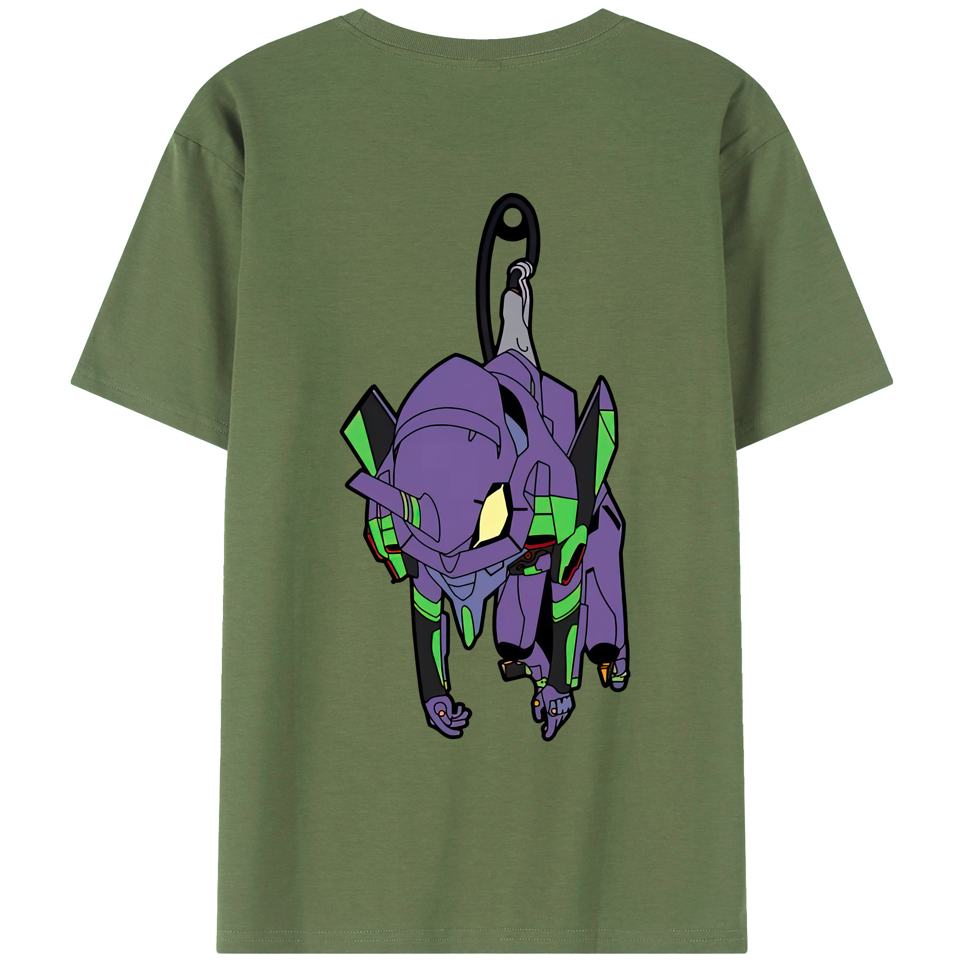 （画像用） EVA 新世紀エヴァンゲリオン 綿100％ メンズ半袖Tシャツ（バックプリント） 通気性